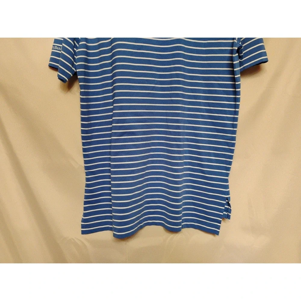 Polo Golf Ralph Lauren Performance Oak Tree Mens MEDIUM Blue White Striped Shirt